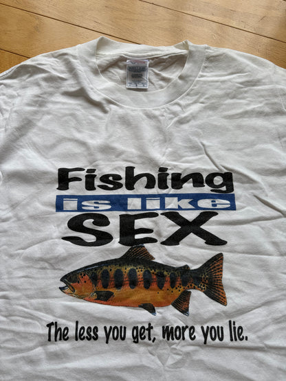 Vintage Fishing Is Like Sex Tee. Size L