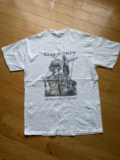 Vintage Peggy Murray Real Women Never Lie Tee. Size L