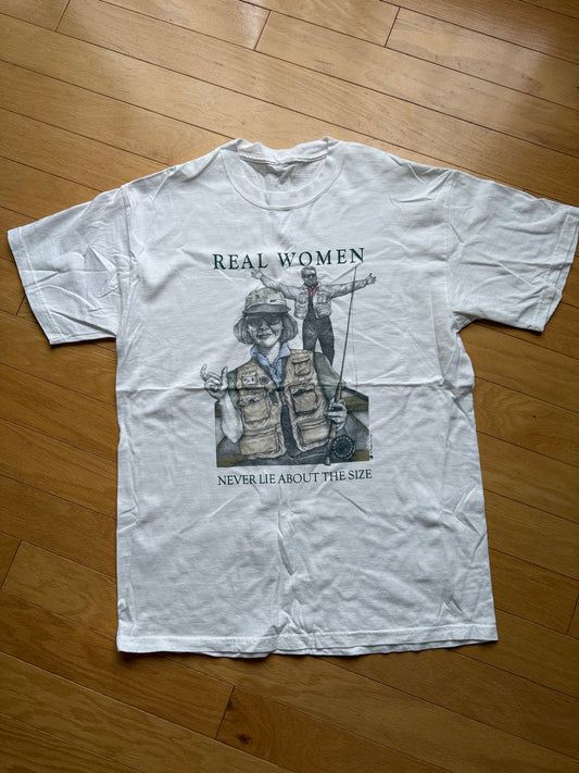 Vintage Peggy Murray Real Women Never Lie Tee. Size L