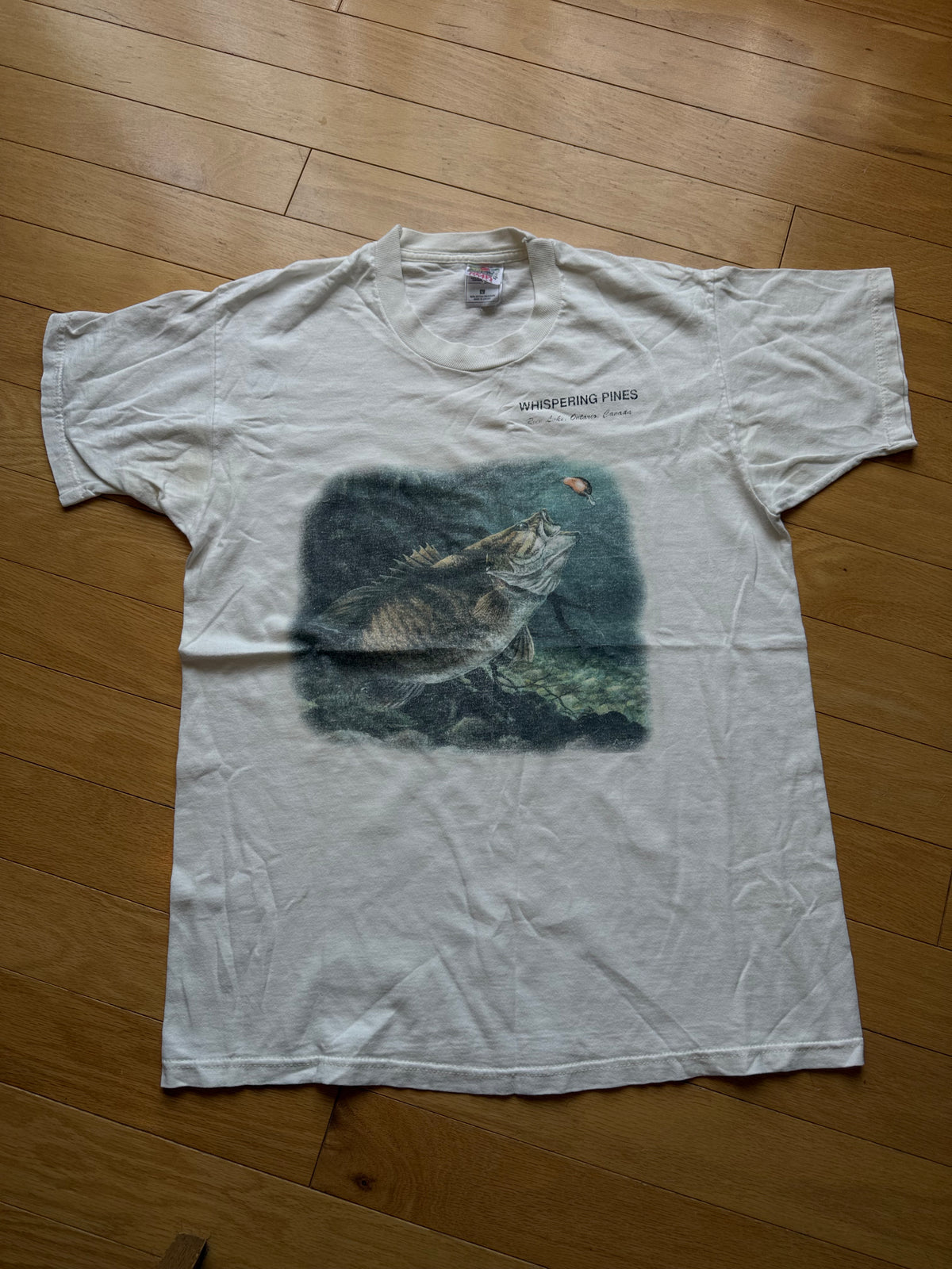 Vintage Whispering Pines Bass Tee. Size L