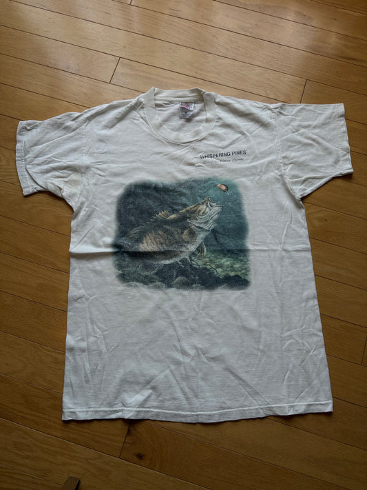 Vintage Whispering Pines Bass Tee. Size L