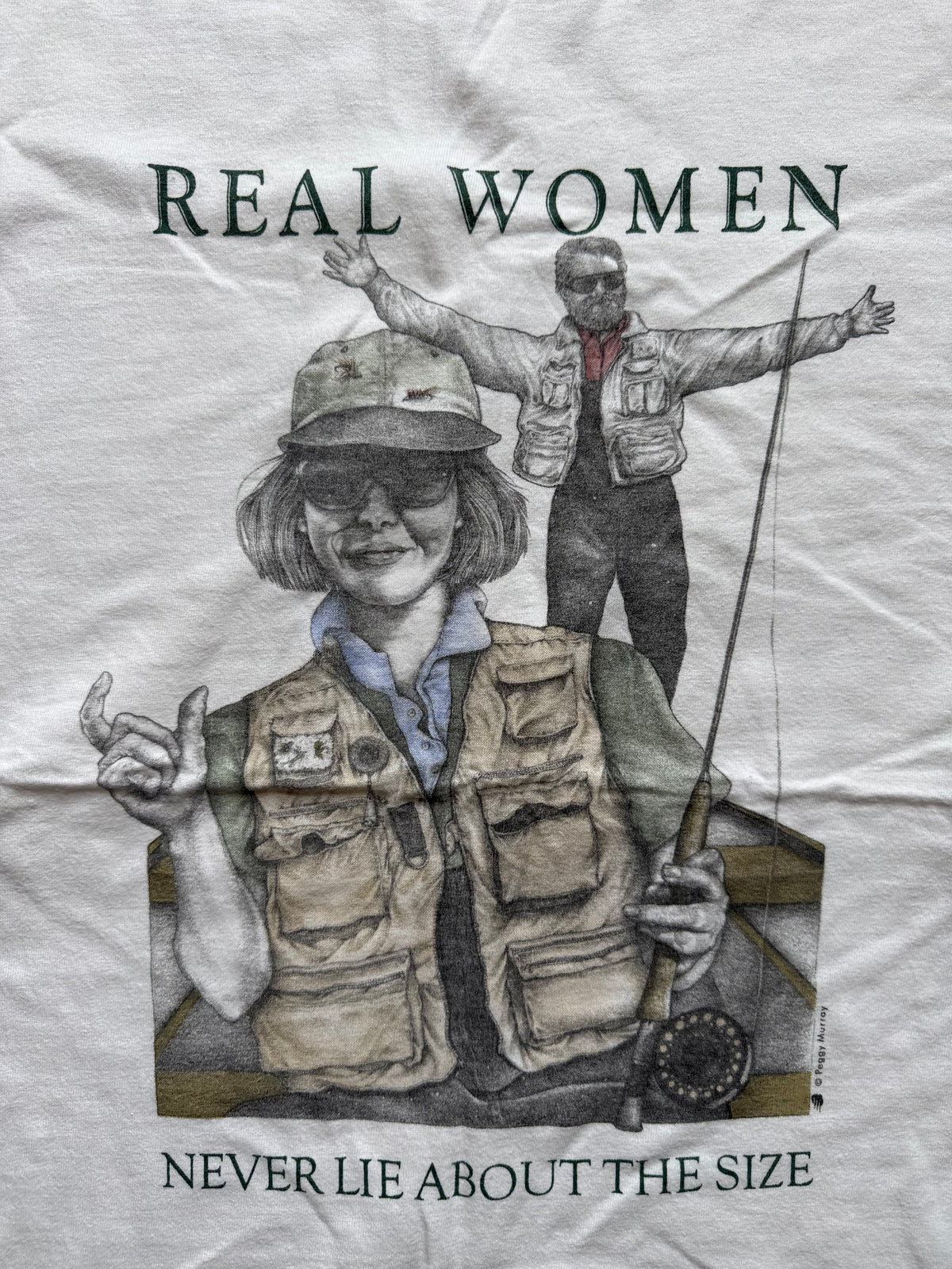 Vintage Peggy Murray Real Women Never Lie Tee. Size L