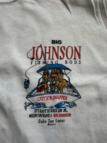 Vintage Big Johnson Easy To Reel Em In Tee. Size XL
