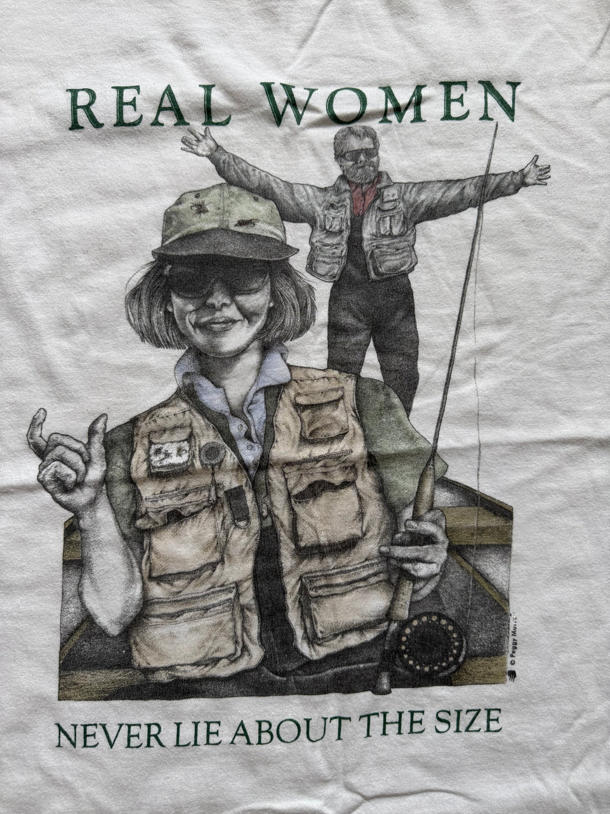 Vintage Peggy Murray Real Women Never Lie Tee. Size M