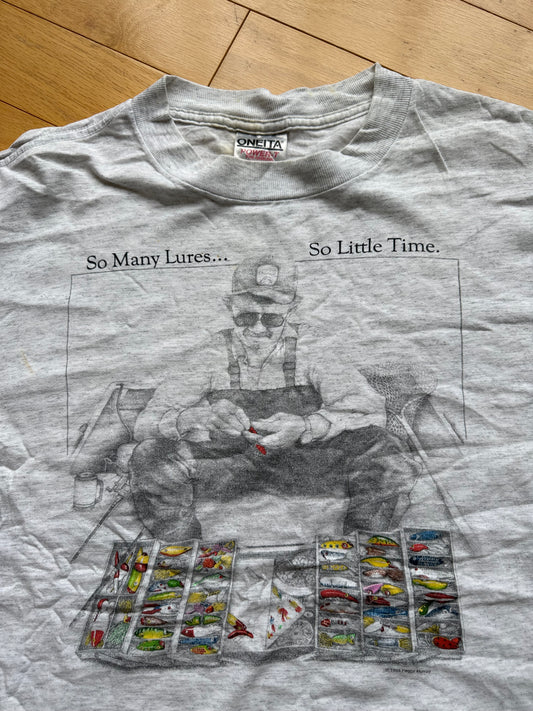 Vintage Peggy Murray So Many Lures Tee. Size L