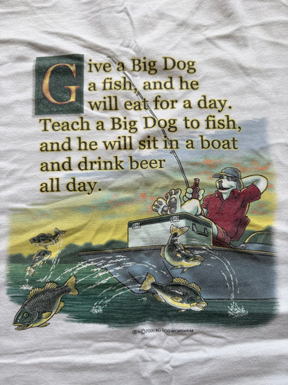 Vintage Big Dogs Give a Big Dog a Fish Tee. Size XL