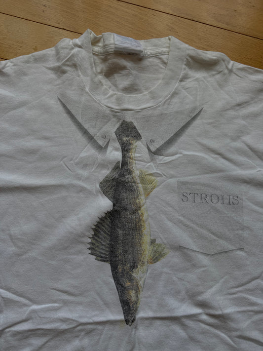 Strohs Walleye Tie Tee