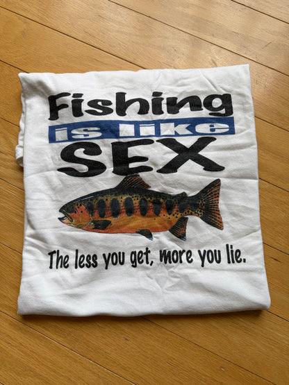 Vintage Fishing Is Like Sex Tee. Size L