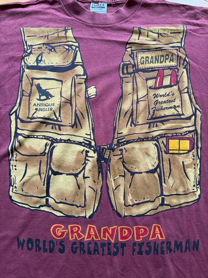 Vintage Grandpa Vest Tee. Size XL