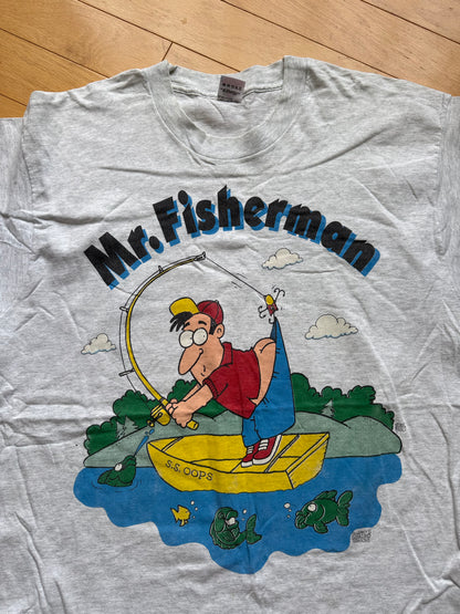 Vintage Mr. Fisherman S.S. Oops Tee. Size XL