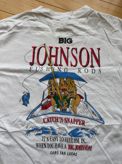 Vintage Big Johnson Easy To Reel Em In Tee. Size XL