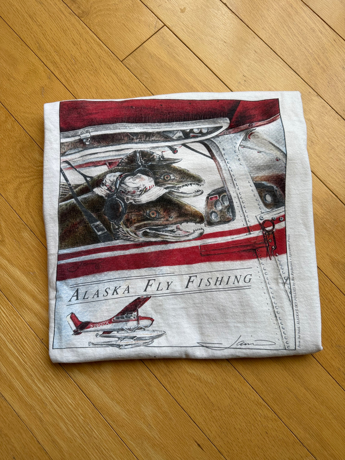 Vintage Alaska Fly Fishing Tee. Size XL