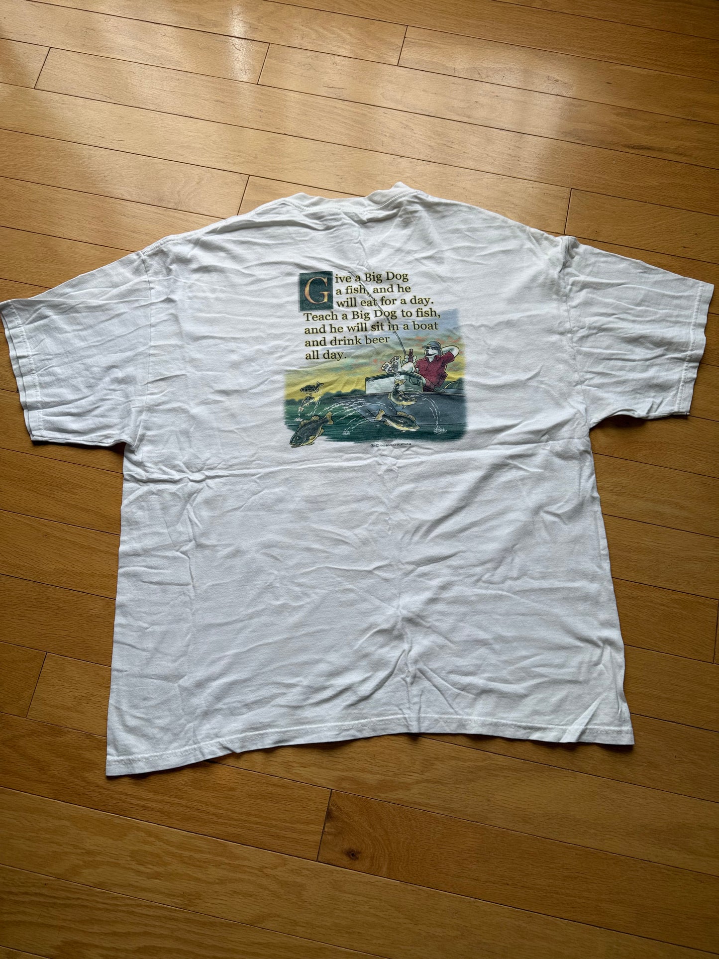 Vintage Big Dogs Give a Big Dog a Fish Tee. Size XL