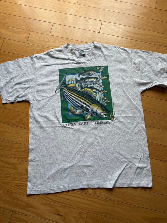Vintage Chesapeake Stripers Tee. Size XL