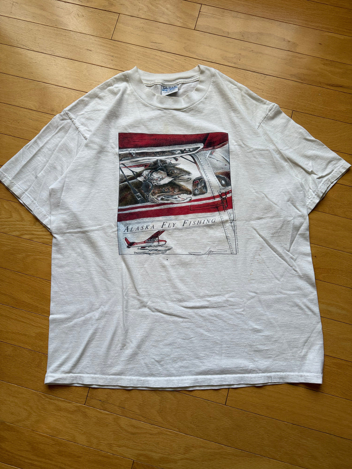 Vintage Alaska Fly Fishing Tee. Size XL