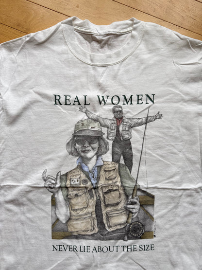 Vintage Peggy Murray Real Women Never Lie Tee. Size L